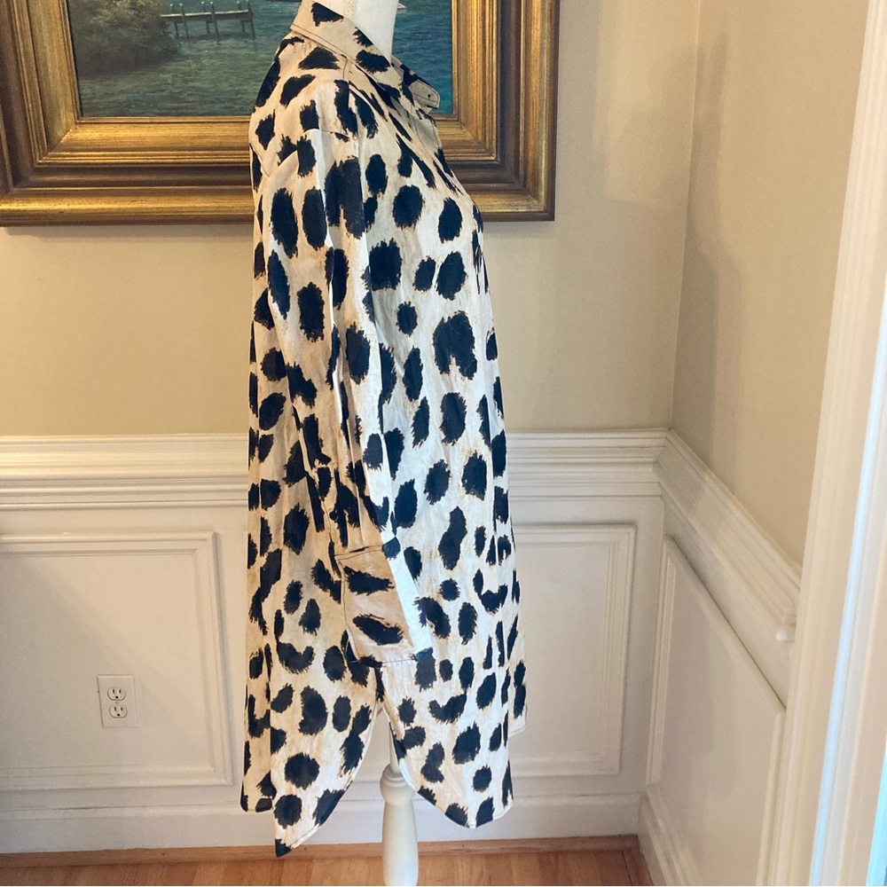 H&M Cotton Leopard Animal Print Shirt Dress - Picture 10 of 10